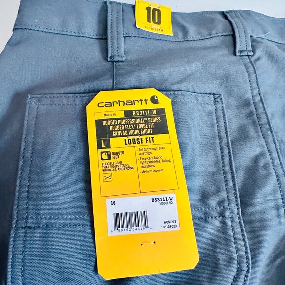 CARHARTT RUGGED PROFESSIONAL SERIES FLEX LOOSE FIT CANVAS WORK SHORT SHADOW 10 - Picture 6 of 6
